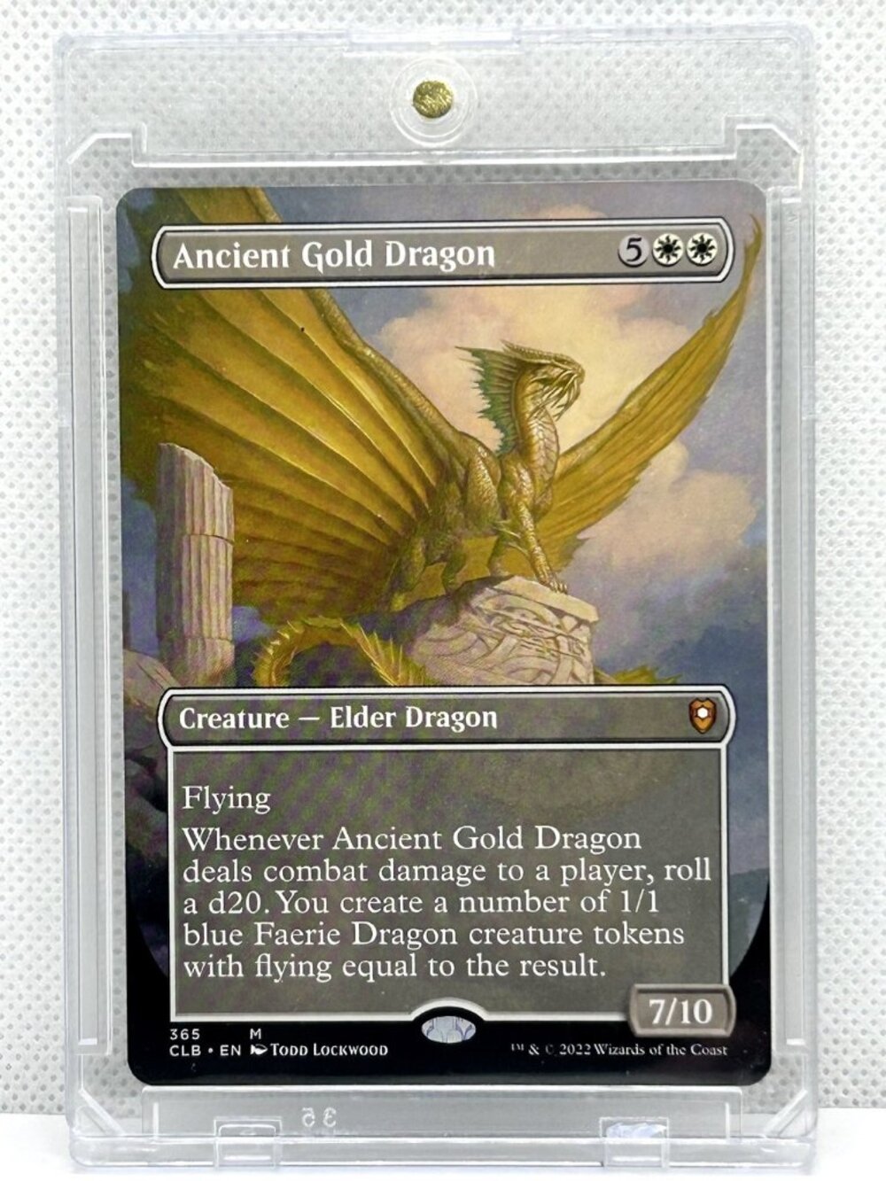 Ancient Gold Dragon Mythic Commander Legends Variants Borderless IN MAG CASE